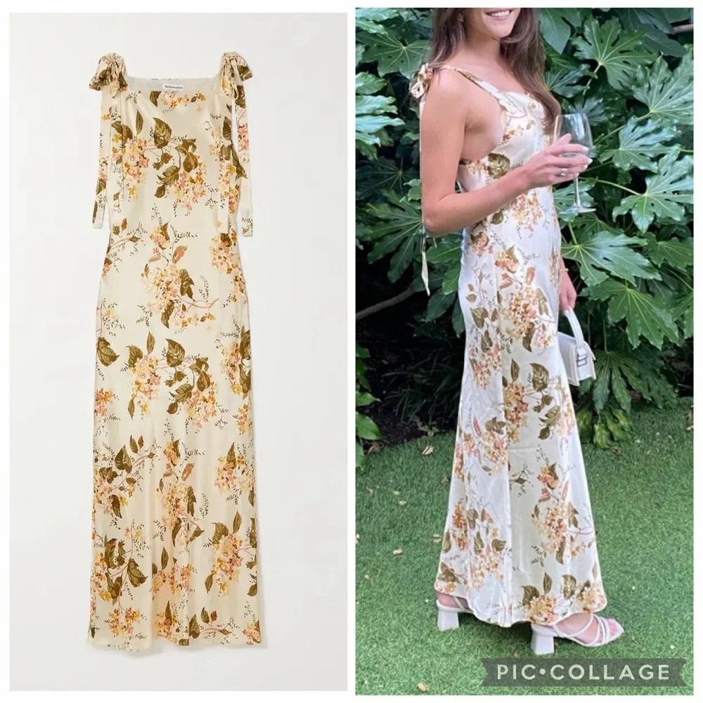 Reformation Medium Aden Floral Silk Midi Dress - Picture 3 of 14